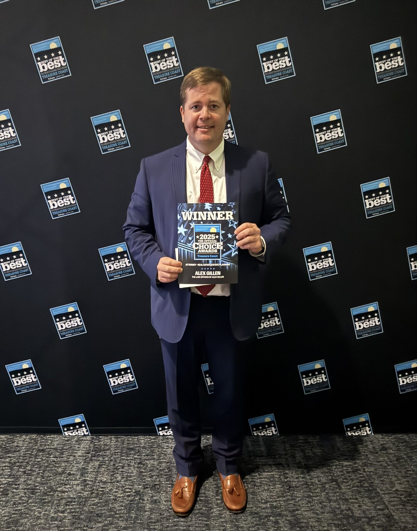Alex Gillen, Attorney at Law, Winner 2025 Community Choice Awards for Real Estate and Estate Planning Attorney for the Treasure Coast Best of the Best.