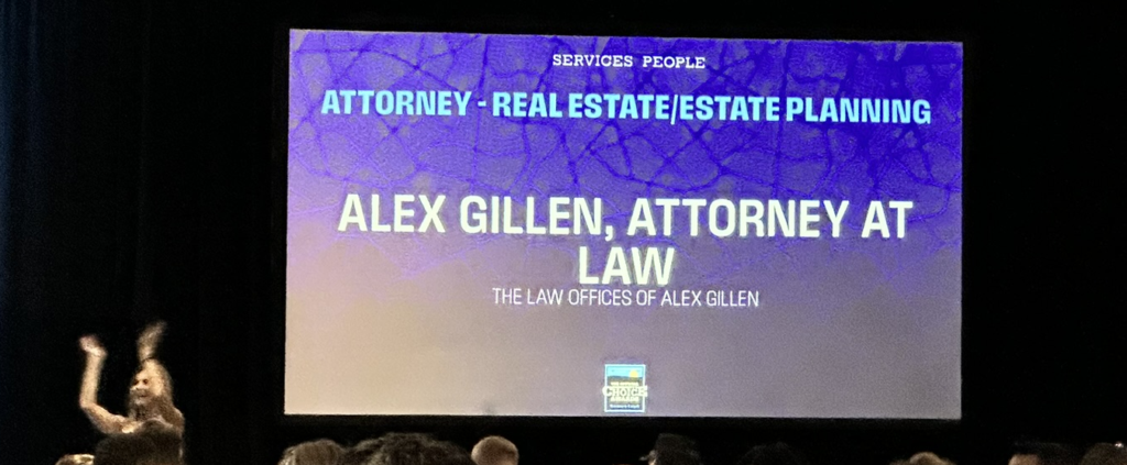 Alex Gillen, Attorney at Law, Winner 2025 Community Choice Awards for Real Estate and Estate Planning Attorney for the Treasure Coast Best of the Best